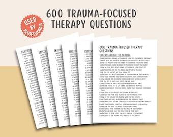 600 Trauma-Focused Therapy Questions, Trauma Healing Prompts, PTSD, Mental Health Worksheets, Shadow Work, Inner Child, EMDR Therapist Tools