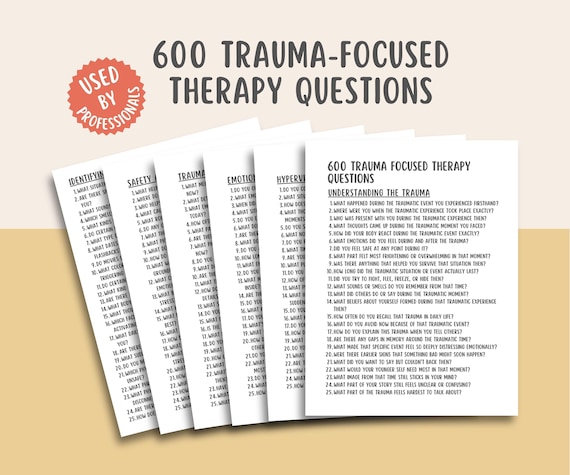 600 Trauma-Focused Therapy Questions, Trauma Healing Prompts, PTSD, Mental Health Worksheets, Shadow Work, Inner Child, EMDR Therapist Tools