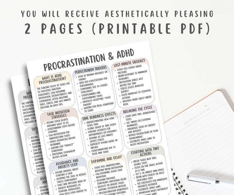 Procrastination Tips For ADHD, ADHD Focus Strategies, ADHD Time Management, Adhd Productivity Hacks, Attention Deficit Task Planning Guide
