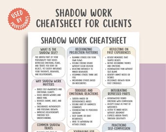 Guía práctica para el trabajo con la sombra, diario de autodescubrimiento, guía de sanación emocional, trabajo interior, hoja de trabajo de psicología, crecimiento personal, sanación de traumas