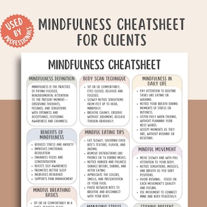 Guia de Mindfulness, Guia de Meditação, Ferramenta de Saúde Mental, Habilidades de Enfrentamento, Imprimível de Autocuidado, Caderno de Exercícios de Bem-Estar, Caderno de Exercícios de Calma