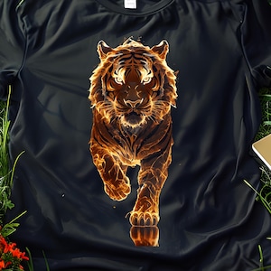Fiery Tiger Shirt, Graphic T-shirt, Tigers Spirit Tee, Tiger Lover Shirt, Wildlife Tshirt, Adventure Shirt, Nature Lover Shirt, Wild Cats