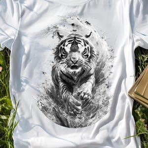 Running Tiger Shirt, Graphic T-shirt, Tigers Spirit Tee, Tiger Lover Shirt, Wildlife Tshirt, Adventure Shirt, Nature Lover Shirt, Wild Cats