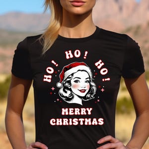 Ho Ho Ho Shirt, Girl Face Shirt, Merry Christmas Shirt, Christmas Gift, Xmas shirt, Funny Santa, Cute Christmas Shirt, Santa Claus Shirt