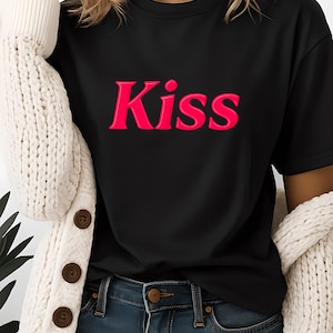 Kiss Shirt, Sexy Kiss Shirt, Hot Girl Tee, Night Party Tee, Sexy Shirt For Her, Disco Shirt, Vintage Sexy Shirt, Sexy Gift For Her