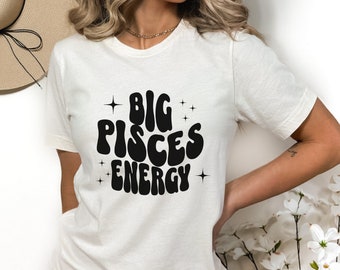 Big Zodiac Energy Shirt, Personalized Astrology Shirt, Groovy Zodiac Sign Gift for Her, Witchy Clothing, Witchy T-Shirt, Zodiac Gift, Stars