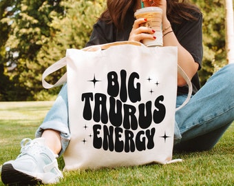 Big Zodiac Energy Tote Bag, Choose Your Sign, Astrology Sign Purse, Horoscope Gift for Her, Personalized Birthday Present, Birth Month Gift