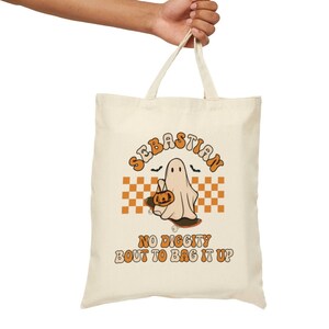 Saco de doces ou travessuras personalizado para crianças, saco de doces ou travessuras fantasma personalizado, saco de doces ou travessuras personalizado para crianças, saco de halloween com nome