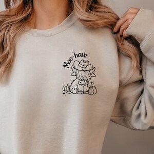 Highland Cow Moohaw Fall Sweatshirt Cute Cow Western Cowgirl Shirt ...