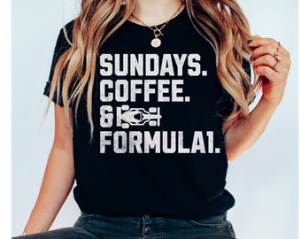 Sonntags Kaffee & Formel 1 Shirt,Formual One Fan,Lando Norris Shirt,Ästhetische Rennbekleidung,Racing Geschenk,F1 Geschenk,Renntag Shirt Verstappen