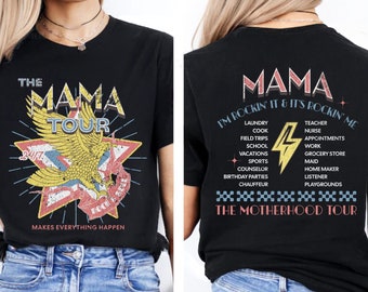 Motherhood Tour Graphic Tee Cool Mom Concert Shirt Gift For Mom Badass Mom Shirt Grunge Some Days I Rock It Lightening Bolt Mama Checkered