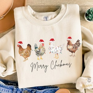 Merry Cluckmas Chicken Sweatshirt Gift Funny Christmas Chicken Shirt Chicken Lover Gift Holiday Chicken Sweatshirt Ugly Christmas Funny Farm