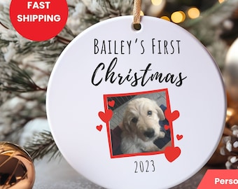 Custom Dog Ornament, Dog Photo Ornament, Dog First Christmas Ornament, Dog Christmas Ornament, Pet Ornament, Puppy Ornament,Gift for Dog Mom