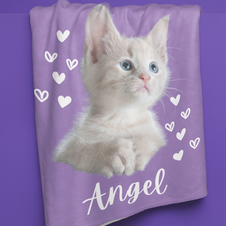 Personalized Cat Blanket, Pet Photo Blanket,cat Bed, Cat Lover Gift