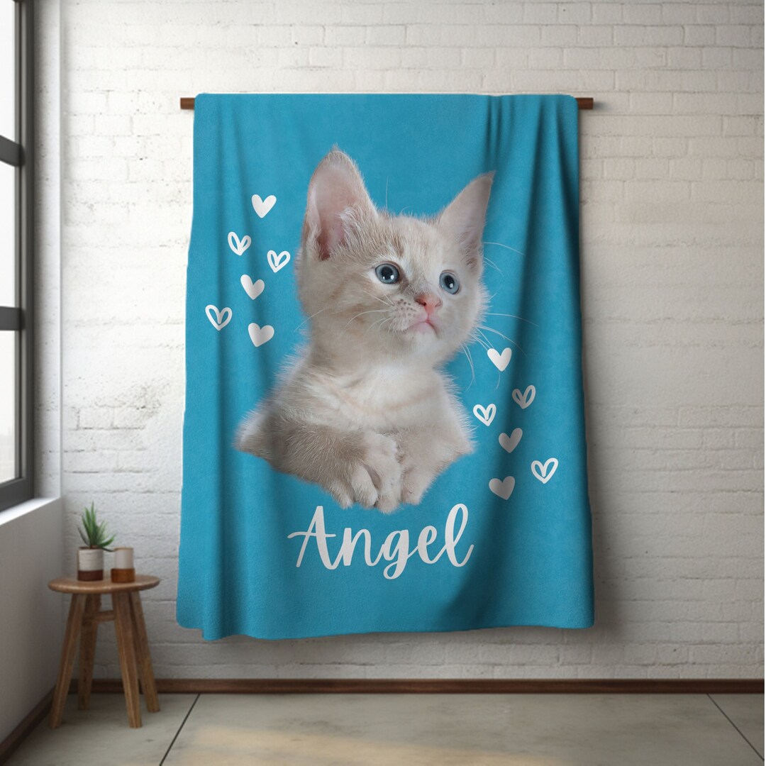 Personalized Cat Blanket, Pet Photo Blanket,cat Bed, Cat Lover Gift