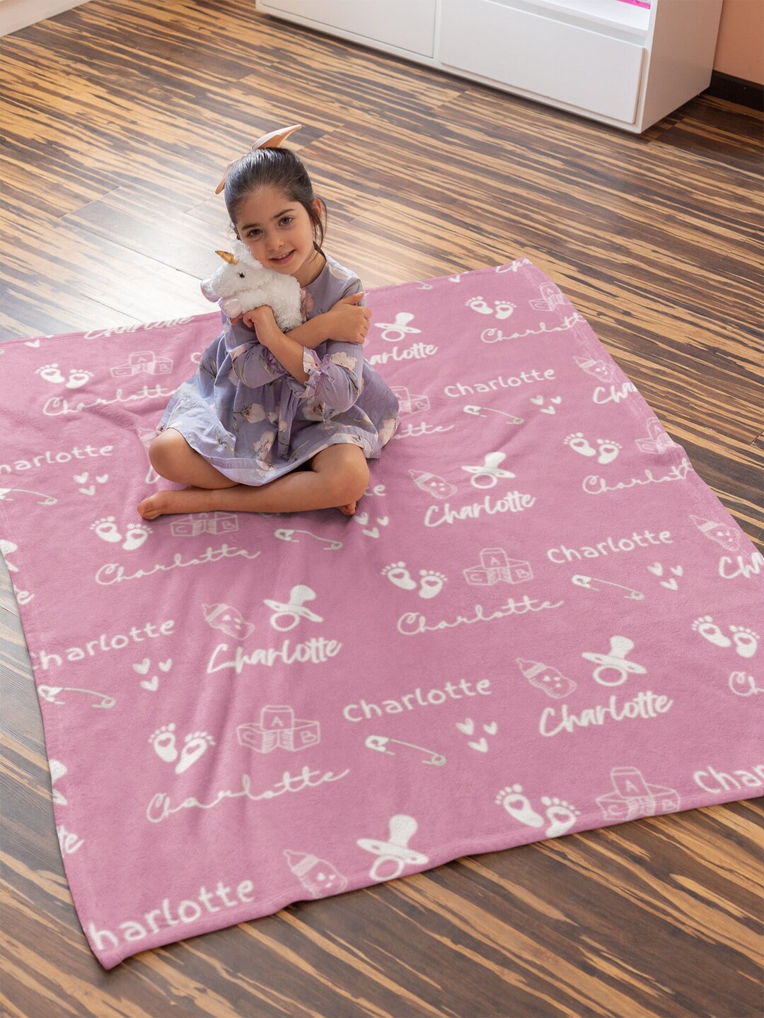 Personalized Custom Blanket Baby Girl Blanket Baby Name Blanket Little