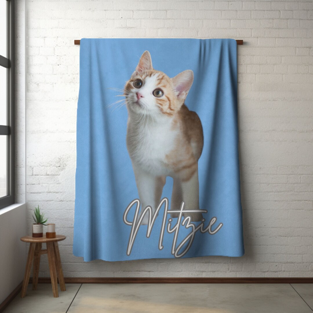 Personalized Cat Blanket, Pet Photo Blanket,cat Bed, Cat Lover Gift