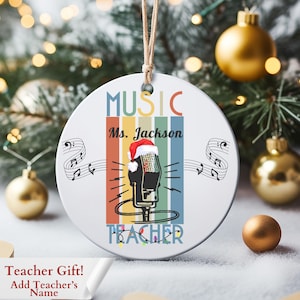 Music Teacher Personalized Christmas Ornament Music Teacher Gift Custom Teacher Ornament Treble Clef Ornament Music Lover Gift Musician Gift