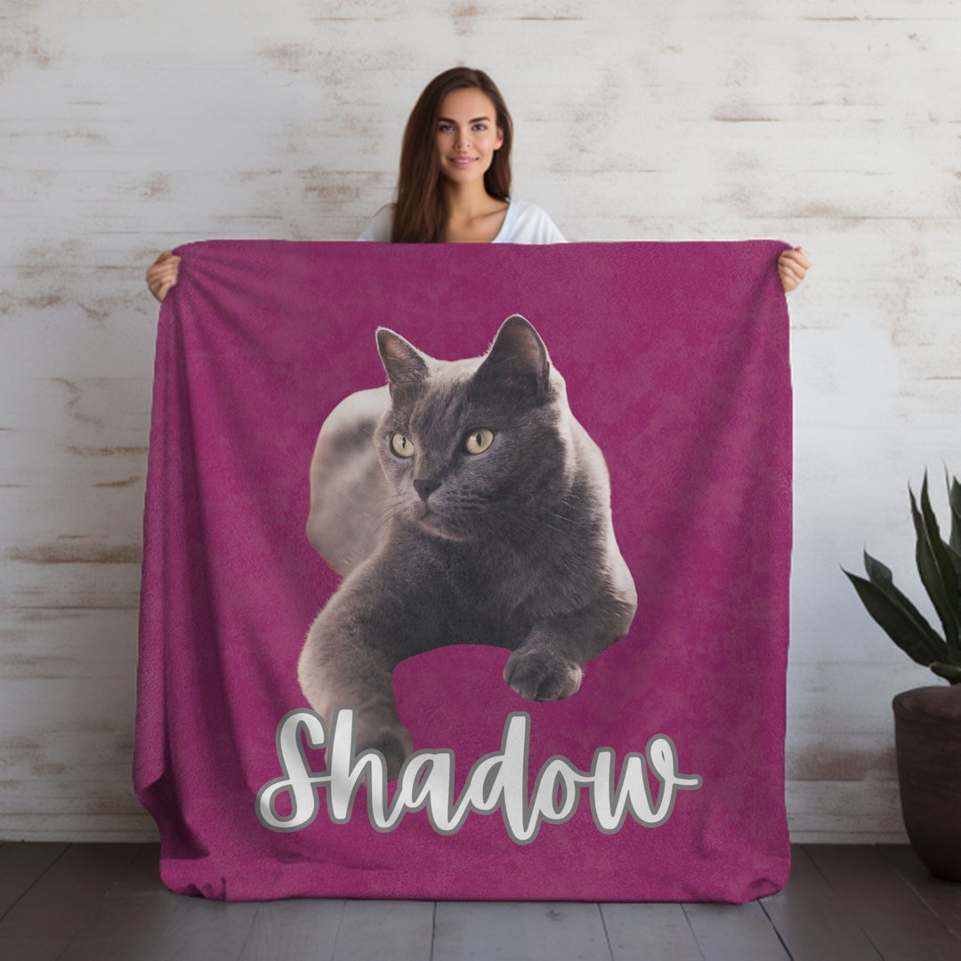 Personalized Cat Blanket, Pet Photo Blanket,cat Bed, Cat Lover Gift