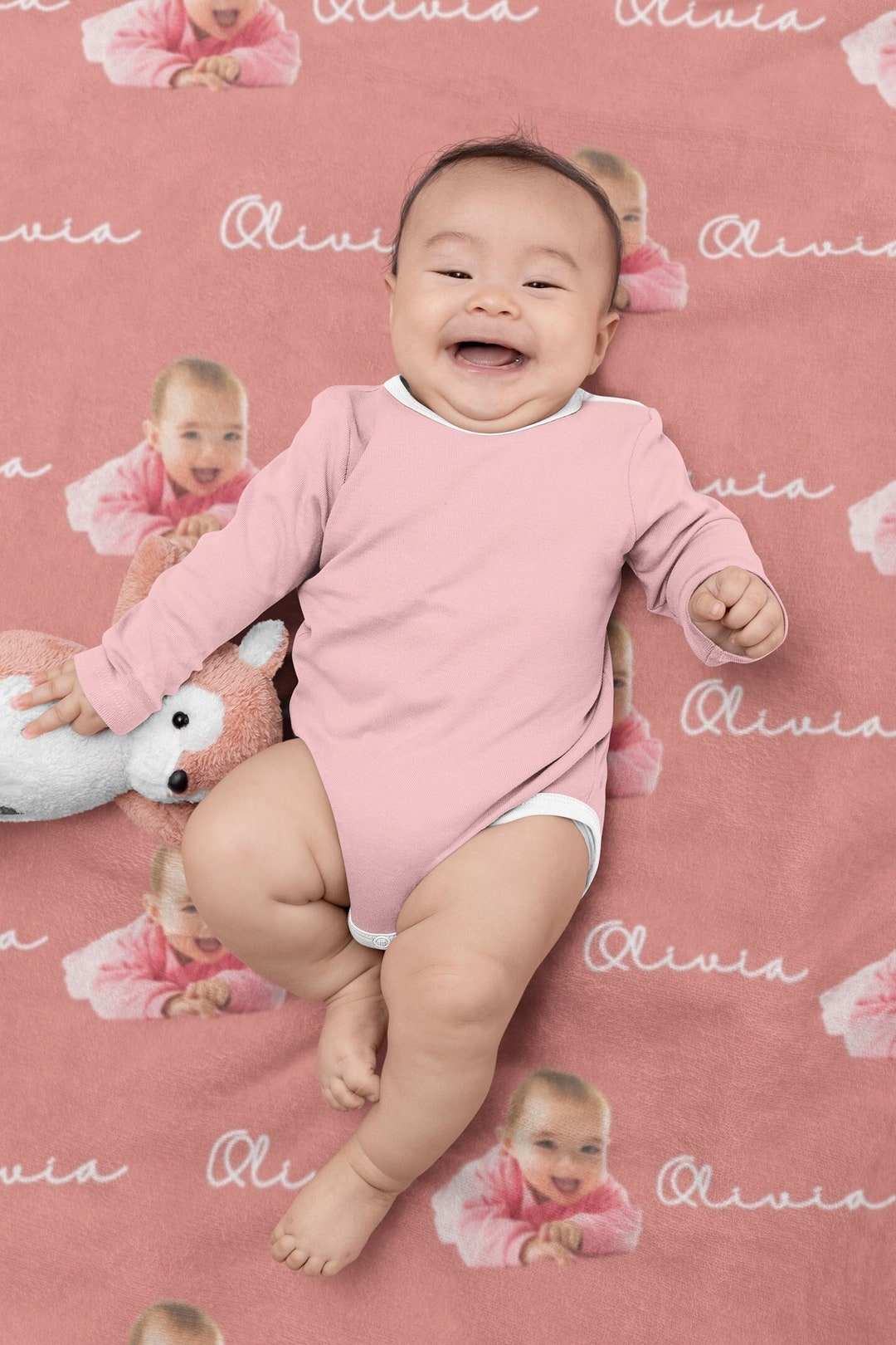 Personalized Baby Blanket, Photo Blanket,baby Girl Blanket, Baby Name