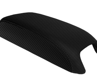 Custom Console Lid Armrest Upholstery Trim - Carbon Fiber Look - Handcrafted Vinyl Cloth Upgrade for 2011-2018 Dodge Journey