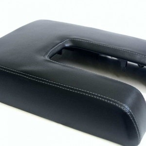 For 2014-2021 Toyota Tundra / Premium PVC Leather Center Console Lid Armrest Upholstery Trim Material Black+gray stitch