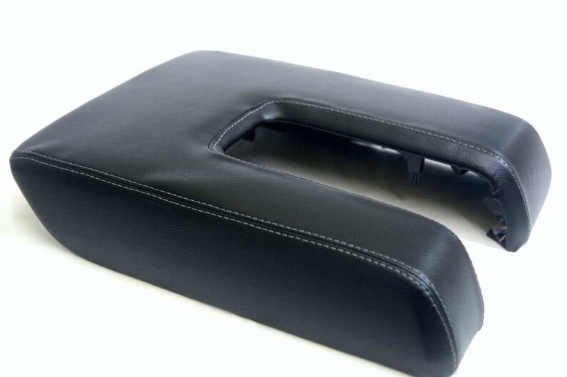 For 2014-2021 Toyota Tundra / Premium PVC Leather Center Console Lid Armrest Upholstery Trim Material Black+gray stitch