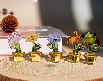 Tournesol en verre fait main, ornements de tournesol, plante en verre, cadeaux pour les filles