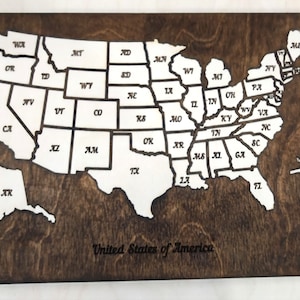 USA Puzzle Landkarte mit Hauptstadt Unterwegs/ USA Map Puzzle/ Geschenk für Kinder/ Lernspielzeug/Digitales Produkt DXF, SVG, ai, eps, cdr