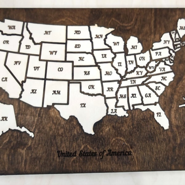 United States Wooden Puzzle Map With Capital City Under/ USA Map Puzzle/ Gift for Kids/ Learning Toys/Digital product DXF, SVG, ai, eps, cdr