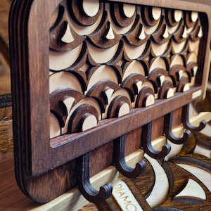 Houten sleutelhouder | Perfect cadeau voor nieuw huis | Uniek cadeau muurkunst | Sleutelorganizer | Sleutelrek | Interessante sleutelhouder | Meerlagige kunst