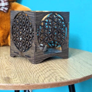 Illuminate Serenity with Mandala Lantern Wooden Candle Holder - DIY Digital Download for Laser Cutting