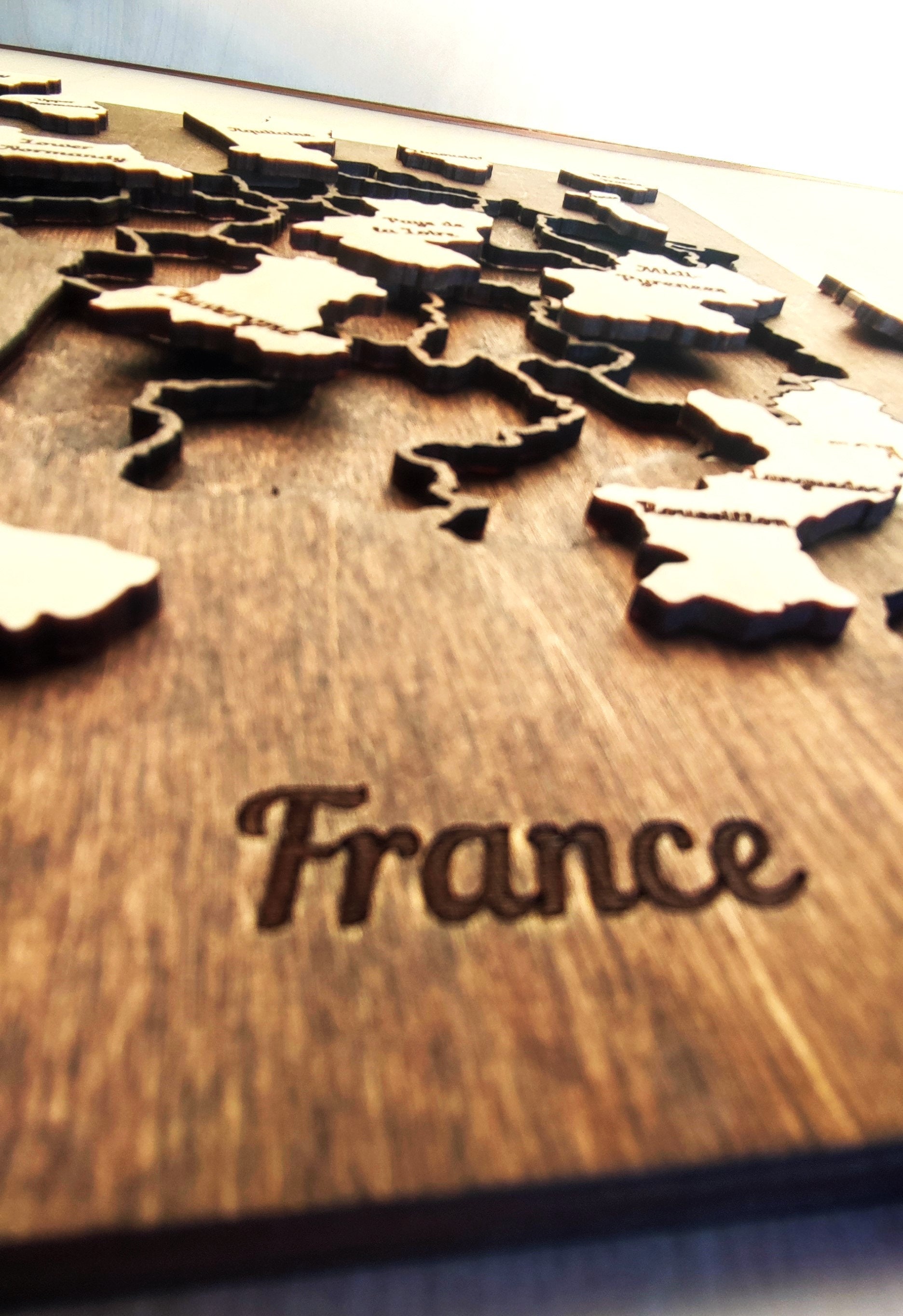Lot De 10 Formes Carte De France En Bois - Découpe Laser 12.7x12.7 Cm Pour Loisirs Créatifs