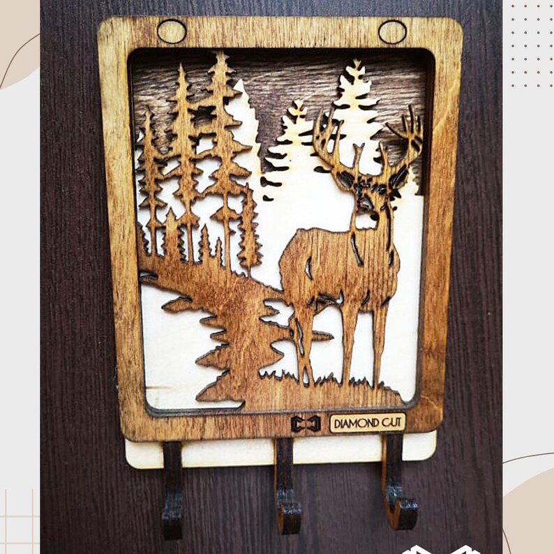 Keys Holder Forest Laser Cut SVG Nature Keys Holder SVG Design CNC ...