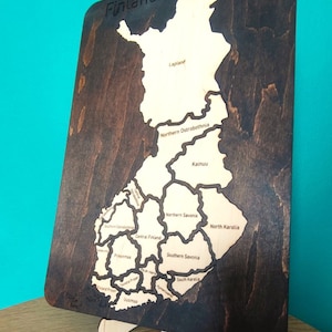 Landkarte Finnland aus Holz | finnische Landkarte | SVG Puzzle |Entdecken Sie die Magie Finnlands - Laser Cut Digitale Vektordatei