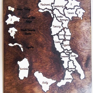 Italië lasersnijden en graveren svg-bestand voor kaartpuzzel, Mappa Italia Shape For Crafts pdf glowforge gesneden bestanden houten kaart cdr-sjablonen