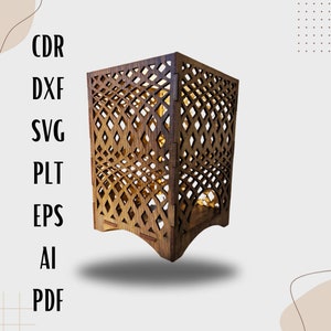 Wooden Lantern Gift | New Home Gift Illuminate Magic: Mystical Illusion Candle Holder Lantern Digital Template - CDR PDF PLT svg dxf ai eps