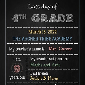 First/last day of school printable