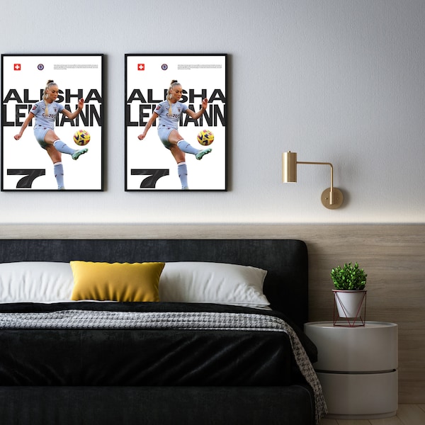 Alisha Lehmann Poster, Soccer Gifts, Sports Poster, Football Player Poster, Soccer Wall Art, Sports Bedroom Posters