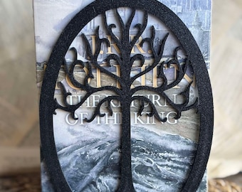 Sujetalibros del Árbol de Gondor / Sujetalibros impreso en 3D inspirado en la fantasía / Decoración única para estanterías de lectura / Decoración de hogar con un árbol mítico