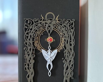 Sujetalibros Arwen Estrella de la Tarde / Sujetalibros impreso en 3D de inspiración élfica / Decoración de fantasía para el hogar / Elegante estantería para amantes de los libros
