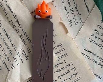 Zakładka do książki Chibi Flame – śliczna, drukowana w 3D zakładka do książki z motywem ducha ognia – zakładka inspirowana anime – książkowy prezent dla czytelników