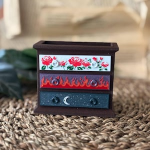 Mini ACOTAR Feyre&#39;s Kommode, Lesezeichenhalter, Stifthalter, Bücherregal Dekor