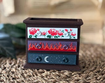 Mini ACOTAR Feyre&#39;s dresser, bookmark holder, pen holder , bookshelf decor
