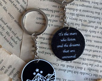 Velaris-sleutelhanger – 3D-geprinte, op ACOTAR geïnspireerde sleutelhanger | Night Court Mountains-ontwerp | Boekachtig cadeau voor fantasyliefhebbers