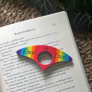 Rainbow Book Page Holder – Love is Love  – Pride Reading Gift – LGBTQ+ Book Accessory