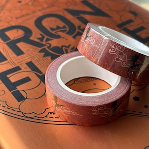 Leesgrage Washi Tape - Iron Flame Inspired, Esthetic Journal Washi, Fantasy Washi, handgemaakt, decoratieve tape voor scrapbooking en ambachten