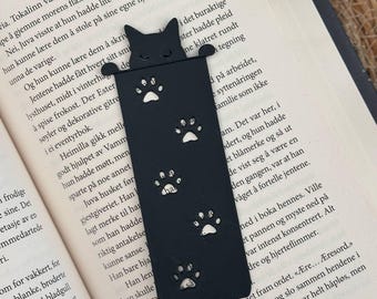 Peeking Cat Bookmark – 3D Printed Black Cat Bookmark – Cute Cat Lover Gift – Unique Page Marker – Bookish Accessory for Readers