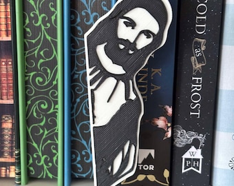 Letrero de estantería "Smutty Jesus" – Divertido inserto de rincón de lectura impreso en 3D – Regalo para lectores de romance – Decoración flotante para estanterías para amantes de la lectura