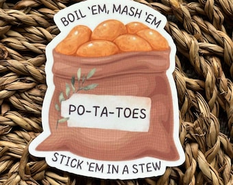 Po-Ta-Toes Sticker | Funny Fantasy-Inspired Vinyl Sticker | Cute  Decal for Book & Movie Fans